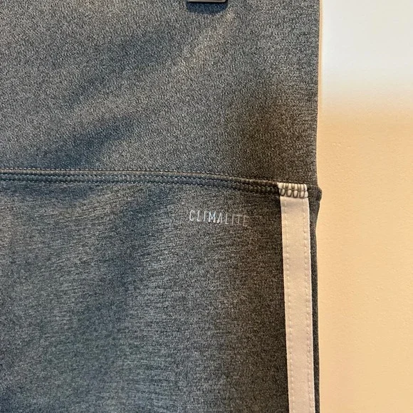 Adidas Climalite Athletic Leggings Grey White Stripe‎ Womens Size S Yoga Running - Picture 3 of 8